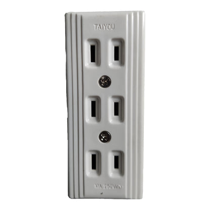 Taiyou Outlet 3 Gang Surface type for Extension, 3 Gang Flat pin Outlet