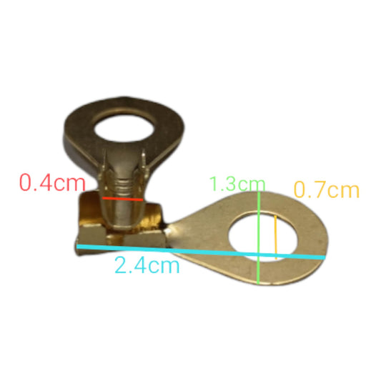 Ring Terminal 2.0mm wire 7mm Hole Size (10PCS) , Round Terminal 2.0mm