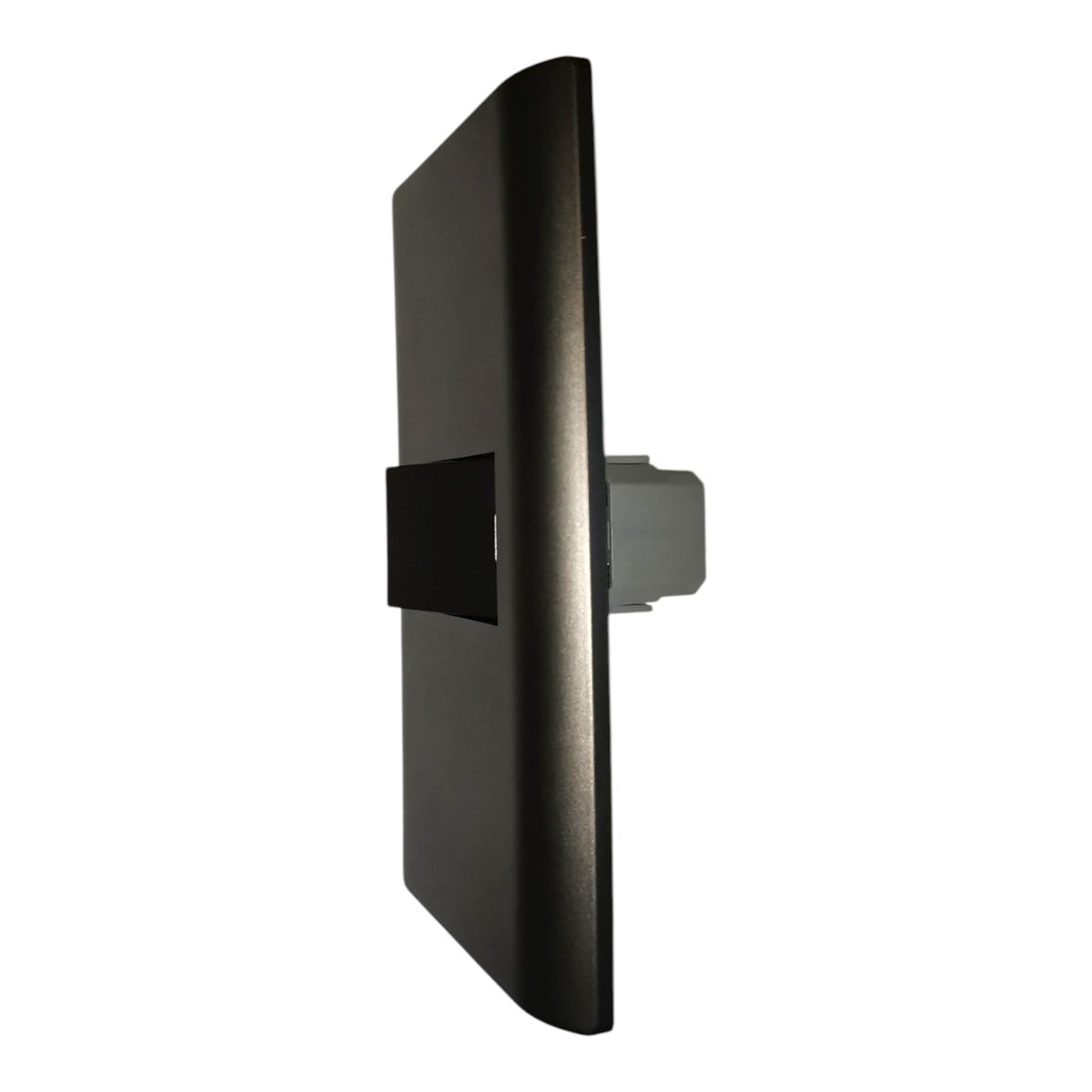 Royu 1 Gang 1 Way Switch 15A 220V with Plate Cover Dark Gray PLANO Series RMP1/RMS6-A/DG