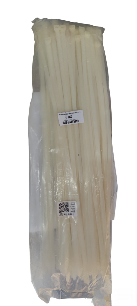 Grippes 20" Cable Tie Available in Black and White