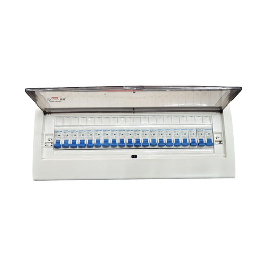 Panel Board 63A 1 Pole Main Miniature Circuit Breaker with 19 Branches 1 Pole Miniature Circuit Breaker 20 Ways Flush Type Panel Box ZY with 20 Bus Bar 1 Pole ( Chint NB1 Breakers)