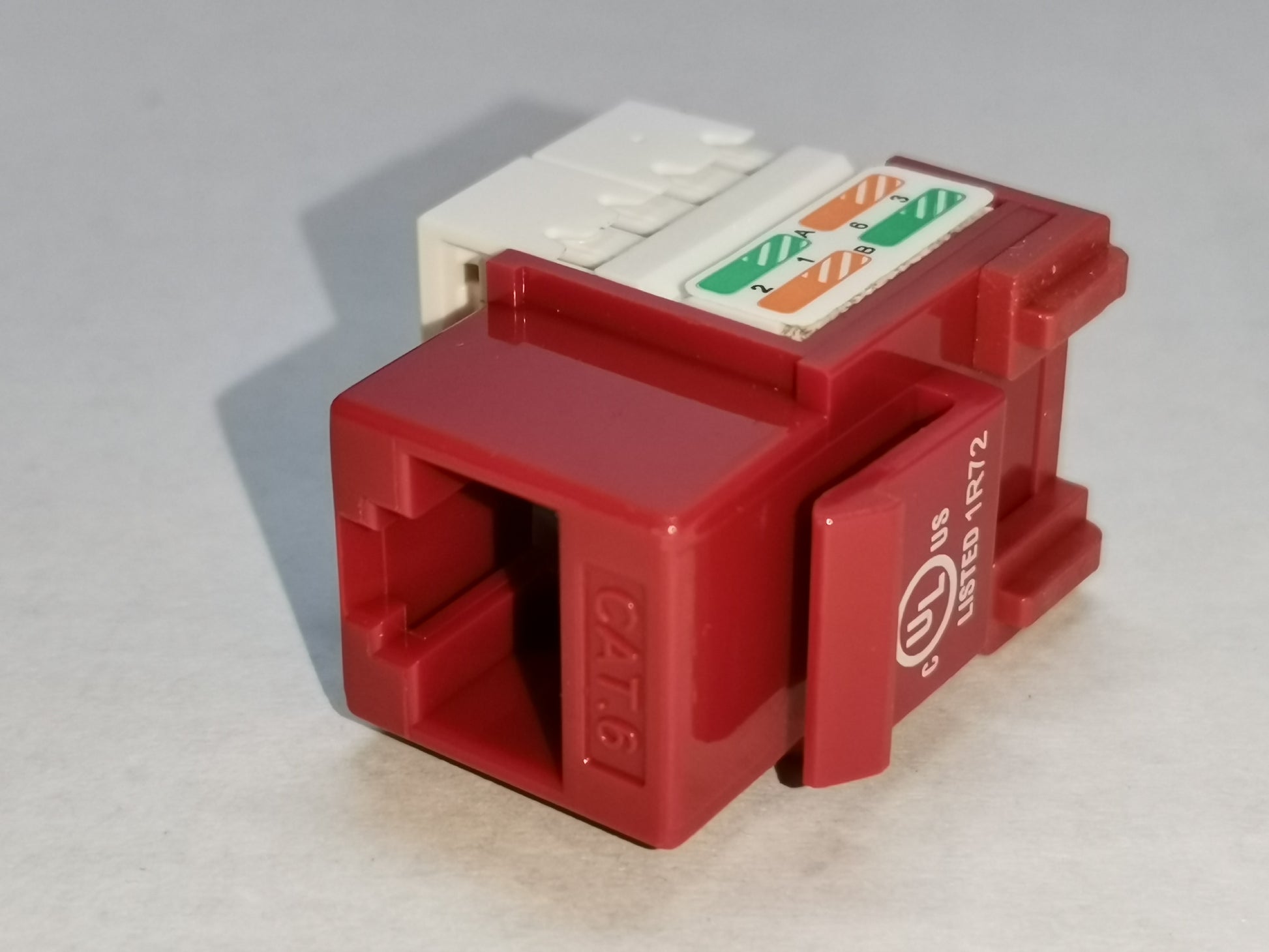 Belkin Cat6 red network outlet modular jack for high-speed wired internet connections