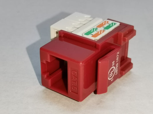 Belkin Cat6 red network outlet modular jack for high-speed wired internet connections