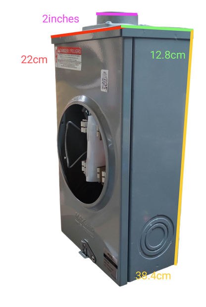 Cirtech Rectangular Meter Base 2 Inch Hub 5 Jaws Max 200A KWH Meter Base