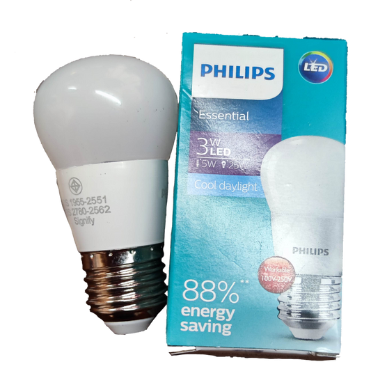 Philips 3W LED Bulb E27 220V 6500K Daylight