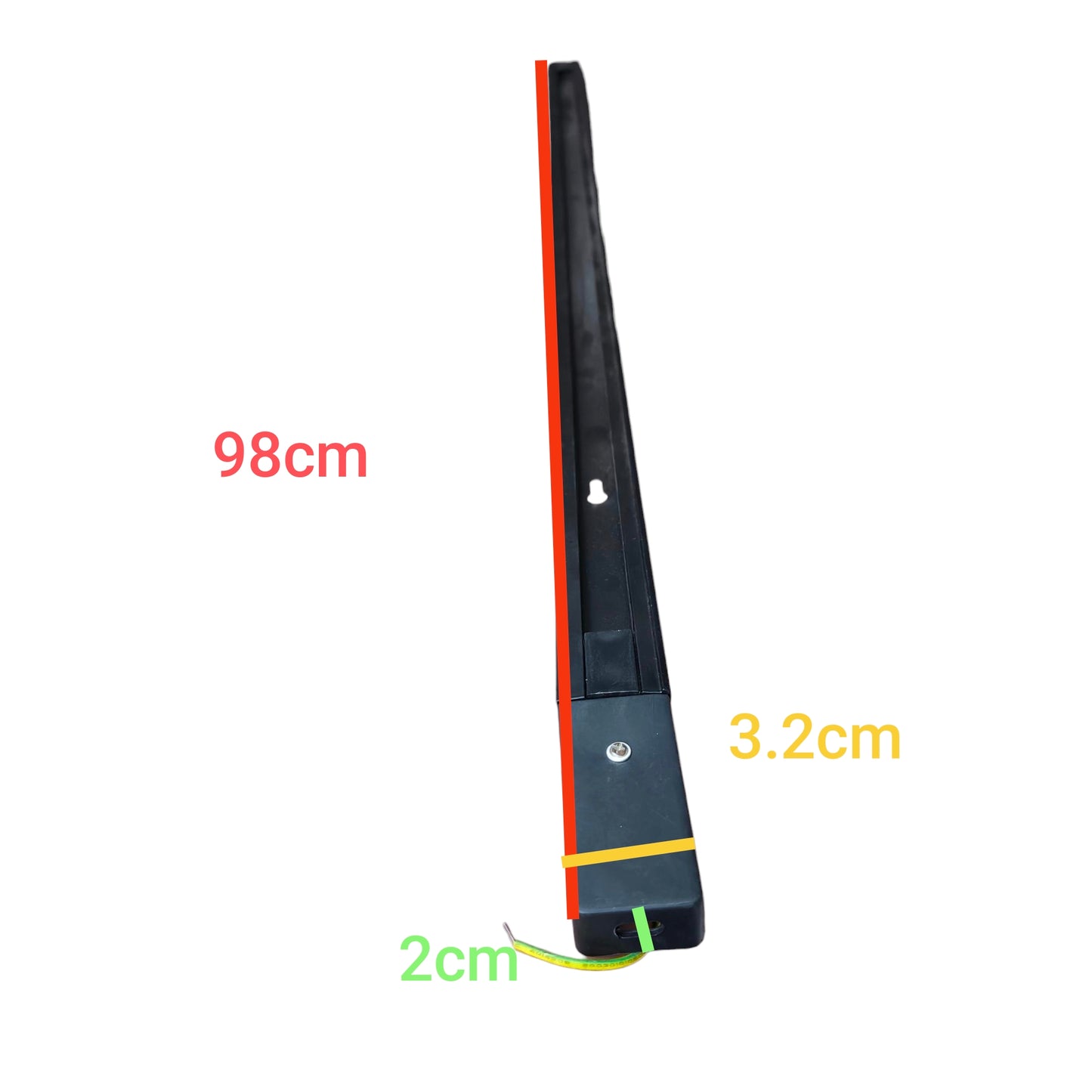 Biglite track lighting bar measuring 98cm length with black slim design for electrical lighting