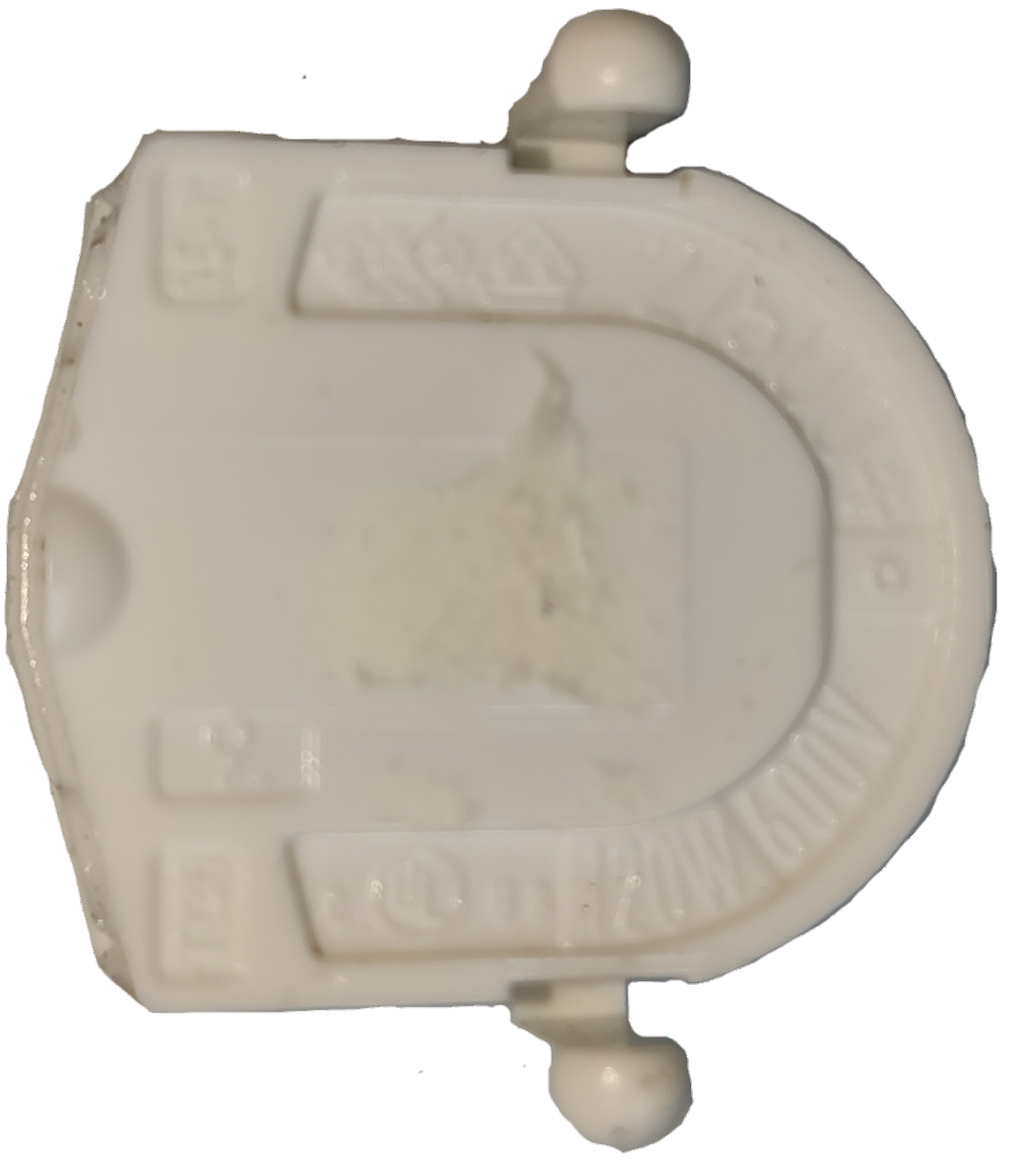 White BJB T-5 fluorescent holder for secure fluorescent tube installation in lighting systems