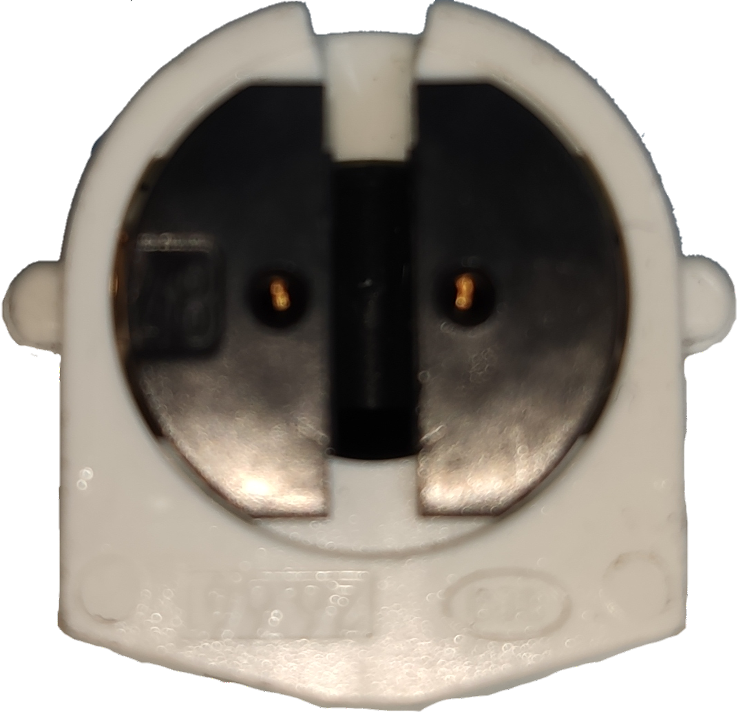 BJB T-5 fluorescent holder white lighting installation accessory with metal contacts
