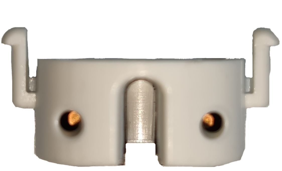 BJB T-5 fluorescent holder in white designed for secure lighting installation and accessories