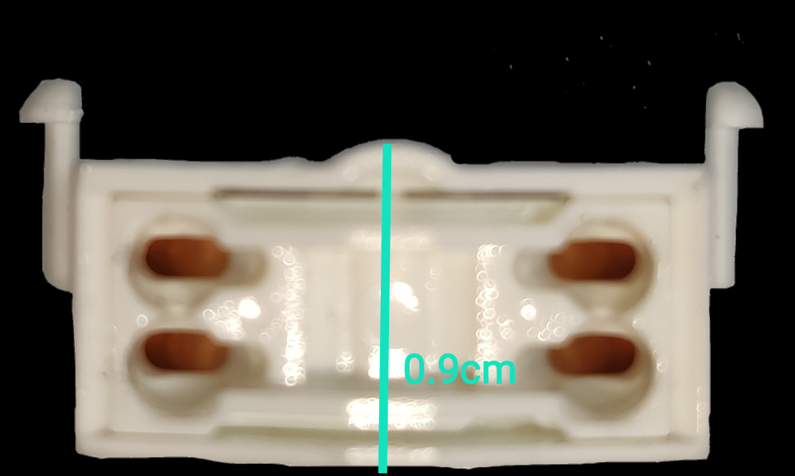 White BJB T-5 fluorescent holder with four copper connectors for lighting installation