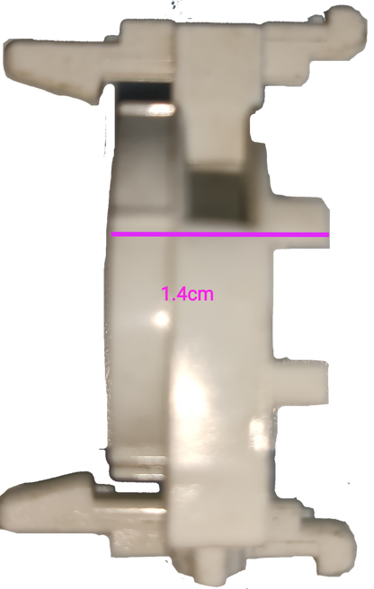 White BJB T100 starter holder plastic electrical circuitry part with detailed side view