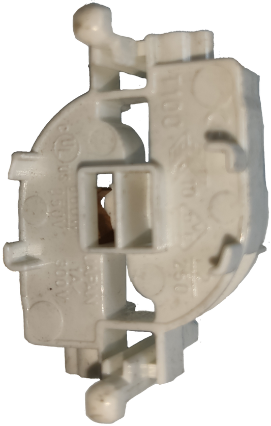 BJB T100 starter holder electrical circuitry part in white plastic for lighting fixtures