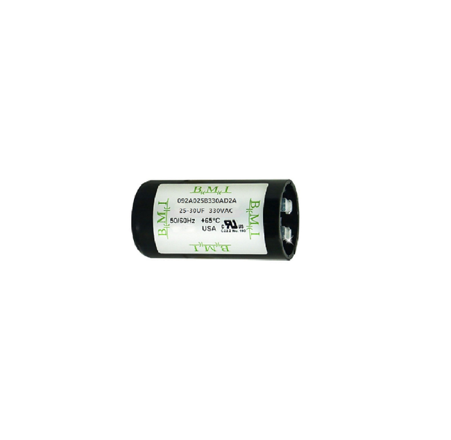 BMI 25-30 uF start capacitor 250VAC black cylindrical electrical component for motor starting