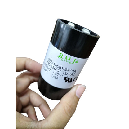BMI Capacitor 130-156MFD for Motor in Black with Electrical Rating and UL Certification