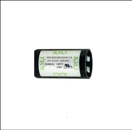 BMI motor capacitor 43-52mfd rated for 165VAC, ideal for electrical circuit applications