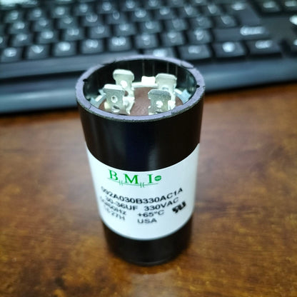 BMI motor start capacitor 30-36uf 330v with a durable casing for reliable electrical performance