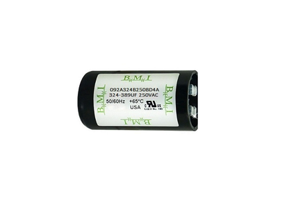 BMI Motor Starting Capacitor 324-389 UF black cylindrical electrical part for 250VAC motors