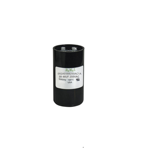 BMI motor starting capacitor 38-46 uf black cylindrical electrical circuitry part
