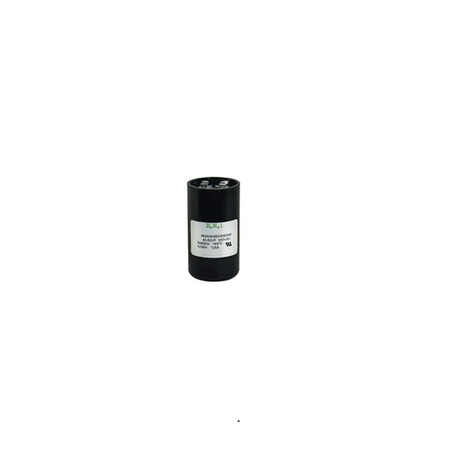 BMI motor starting capacitor 43-52 uf black cylindrical electrical component