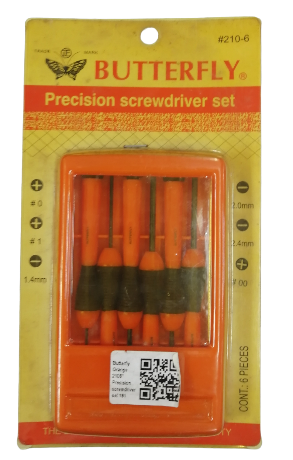 Butterfly 6 Piece Precision Screw Driver Set with ergonomic handles for precise tasks