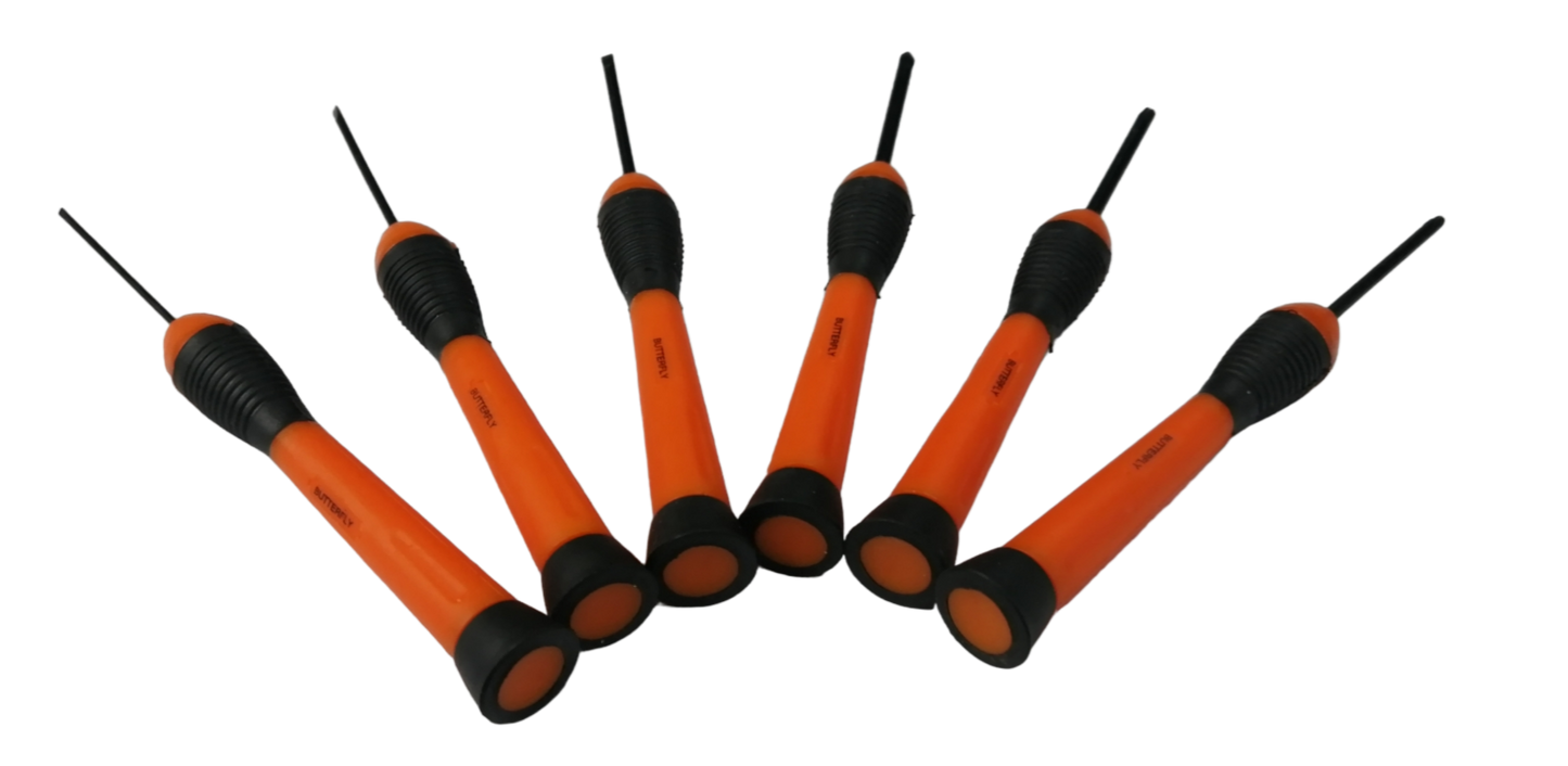 Butterfly 6 Piece Precision Screw Driver Set with ergonomic handles for easy grip and control