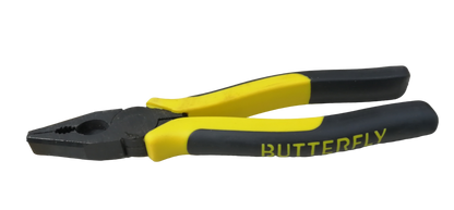 Butterfly Combination Plier 203mm 8 Inches with yellow black ergonomic handles for hand tools