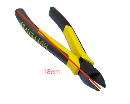 Butterfly Cutting Pliers 178mm 7 inches with black and yellow ergonomic handles