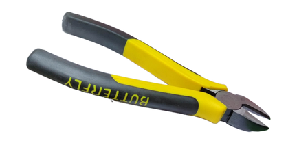 Butterfly Cutting Pliers 178mm 7 inches with yellow and black ergonomic handles