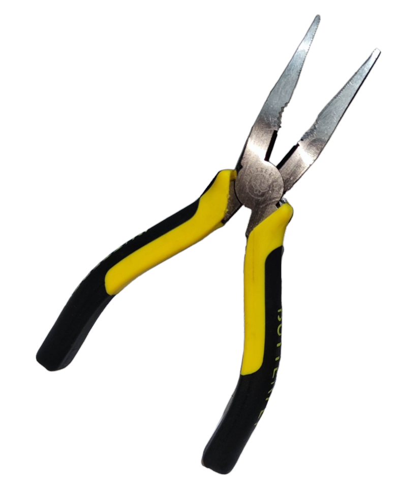 Butterfly Long Nose Plier 152mm 6 Inches with yellow and black handles for precision gripping