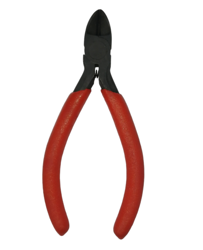 Butterfly Micro Nipper Pliers with red ergonomic handles for precise cutting tasks