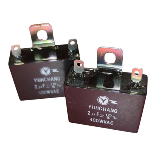 Yuhchang Motor Capacitor 2uF 400VAC For Electric Fan or Motor Replacement Square Type