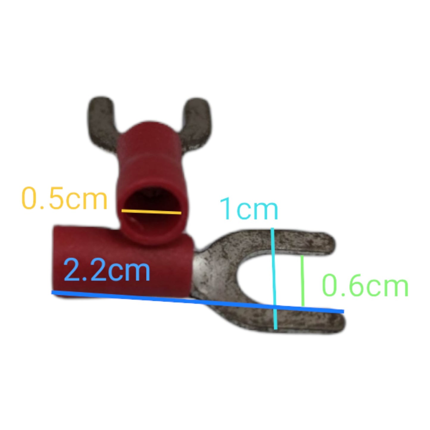 Local Terminal Lugs Y Type Red Insulation 2.0mm (10Pcs + 10Pcs Free) , Y Terminal Lugs,  Y Terminal Lugs