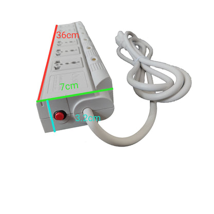 Omni  6 Gang Extension Cord Universal 6 Feet with Individual Switch Power Strip 6 Socket 10A 220V 1.83 Meters WED-360-PK