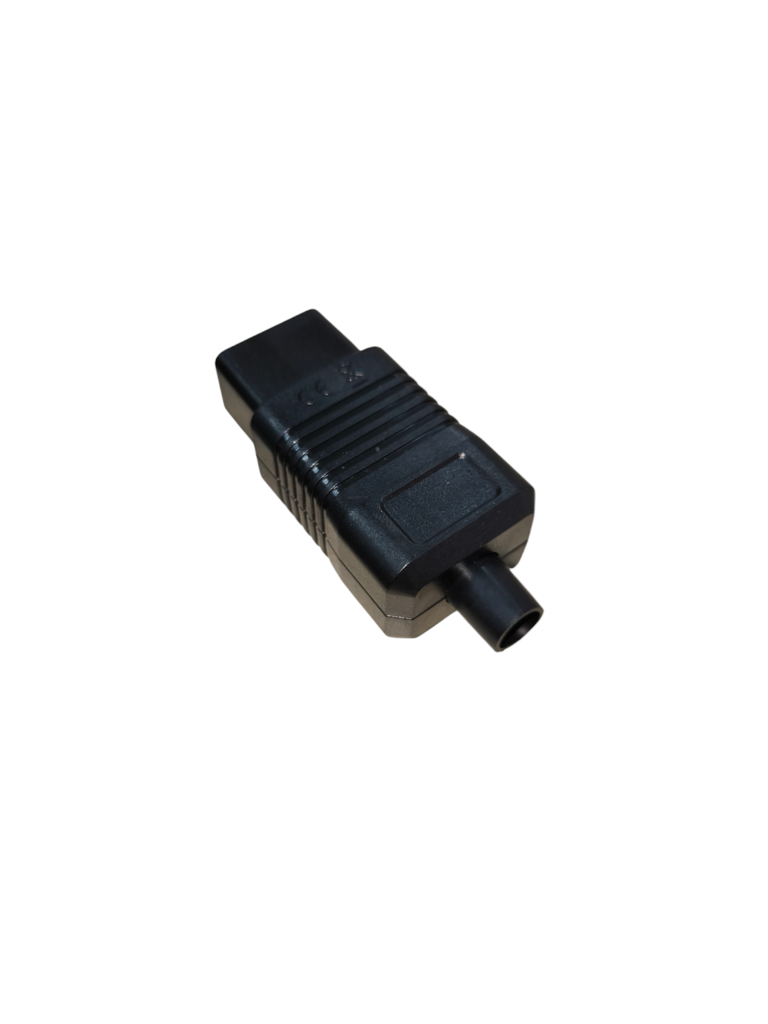 Grippes black C19 Female Computer Connetor electrical circuitry part with ribbed grip