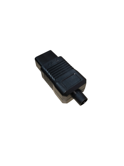Grippes black C19 Female Computer Connetor electrical circuitry part with ribbed grip