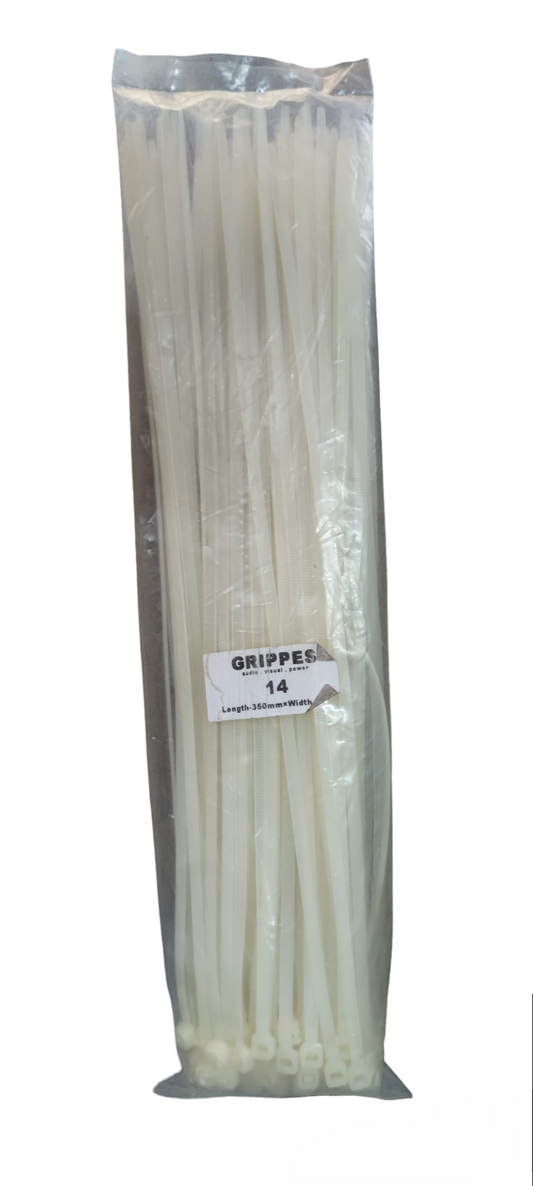 Grippes 14" Cable Tie (100PCS) Available In Black or White