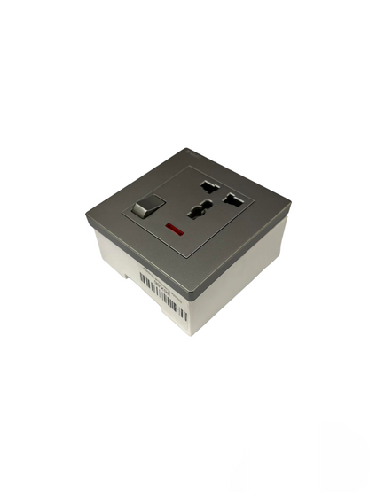 Opple Universal Outlet with Ground 16A 220V  with Indicator and Switch Control and Utility Box  Gray 16A 220V F021691A 86 x 86