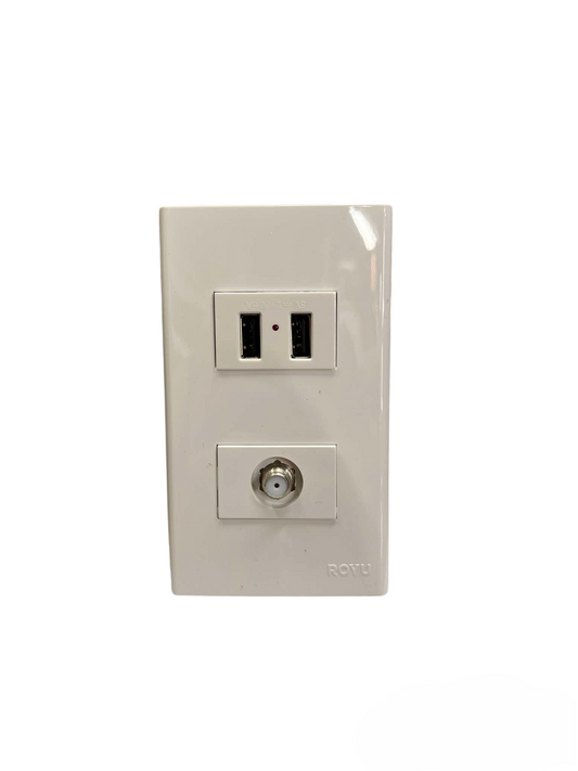 Royu 2 Gang Cable Outlet and 2 Port USB 2100mAh 5V DC