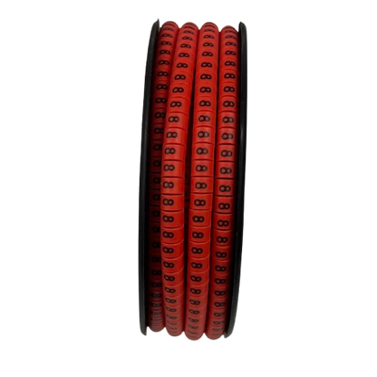Grippes Cable 8 Marker Red 2.6mm to 4.2mm cable management marker rings on a spool