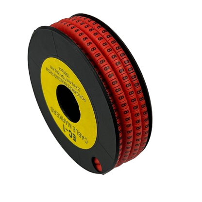 Grippes Cable 8 Marker Red 2.6mm to 4.2mm spool for cable management and identification