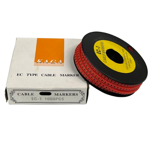 Grippes Cable 8 Marker Red 2.6mm to 4.2mm roll with 1000 pieces in white box for cable management
