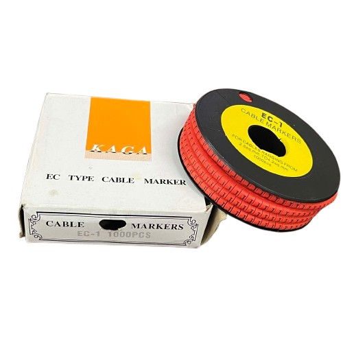 Grippes Cable Marker Red - J roll with 1800 pieces for efficient cable organization