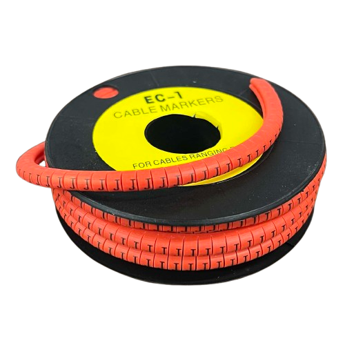 Grippes Cable Marker Red - K on a spool for organizing and labeling cables easily