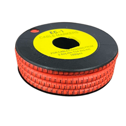 Grippes Cable Marker Red - K on spool for organizing cables from 2.5mm to 7.0mm in diameter