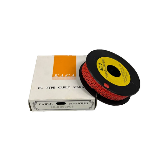 Grippes Cable Marker Red - Z with 350 pieces in a sturdy packaging for organized cable management