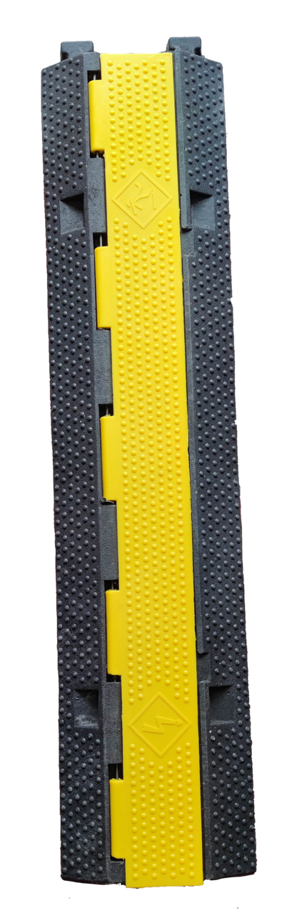 Grippes Cable Ramp Protector 2 Channel in black and yellow for effective cable management