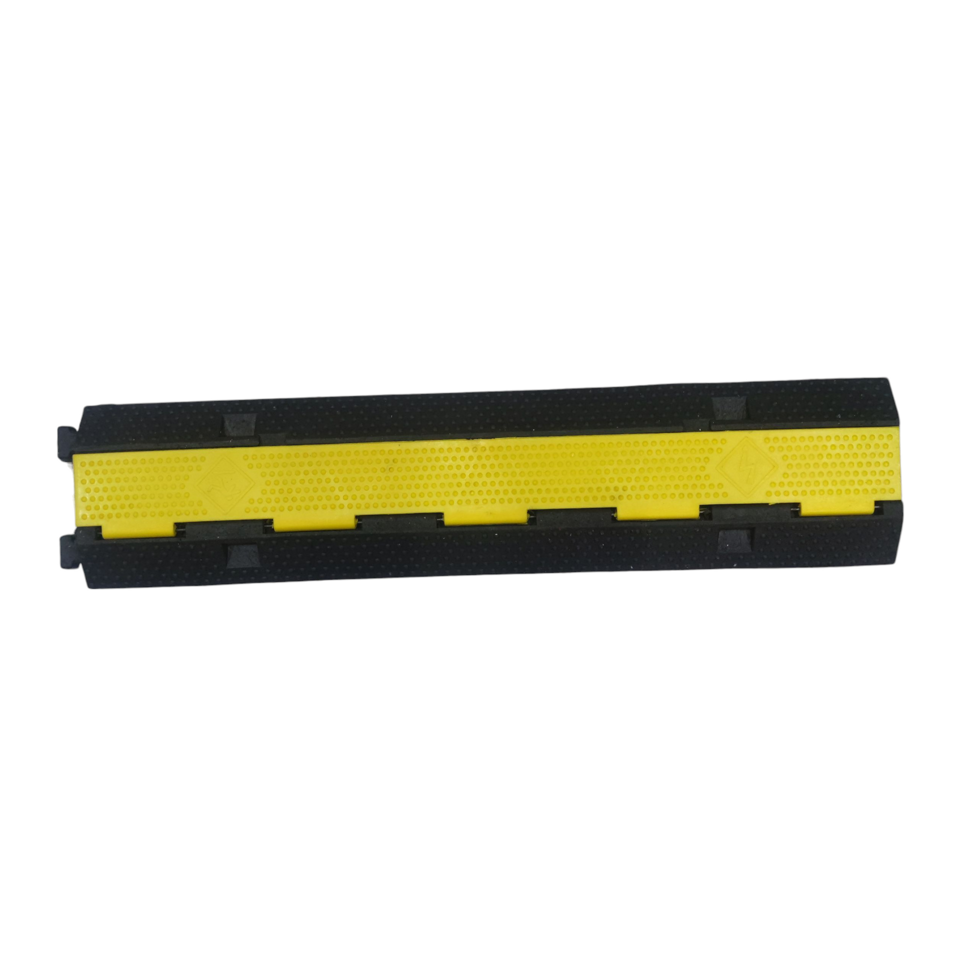 Grippes Cable Ramp Protector 2 Channel in black and yellow for safe cable management and protection