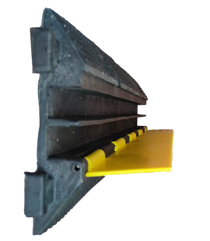 Grippes Cable Ramp Protector 2 Channel with black and yellow design for cable management