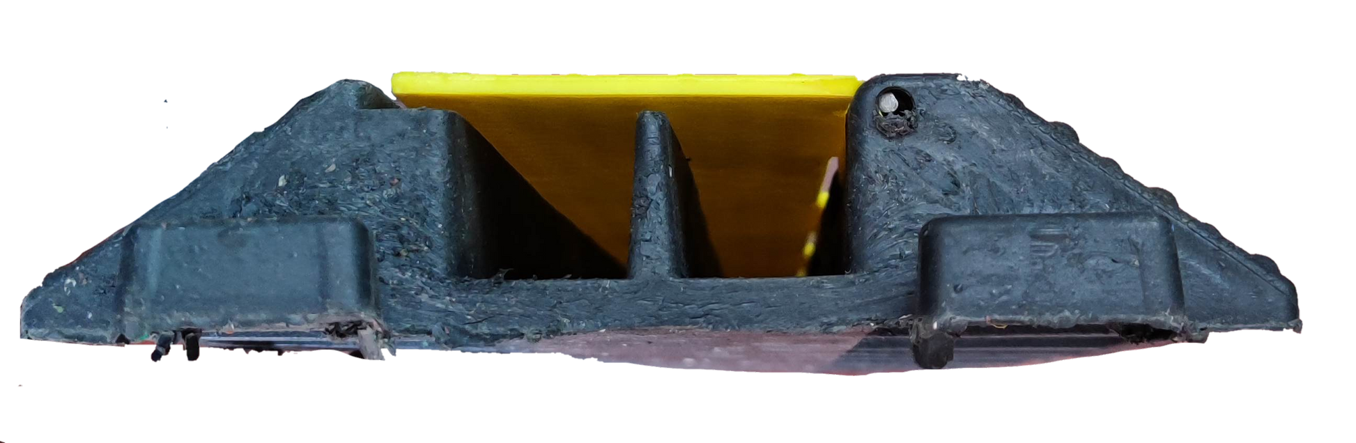 Grippes Cable Ramp Protector 2 Channel in black and yellow for secure cable management protection