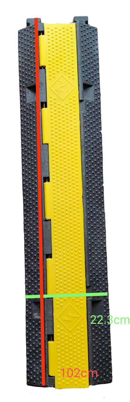 Grippes Cable Ramp Protector 2 Channel in black and yellow for cable management and safety